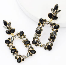 Load image into Gallery viewer, Bianca - Black Marquise Cut Statement Earrings
