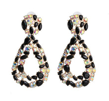 Load image into Gallery viewer, Darcie - Elongated Black Gemstone Drop Earrings
