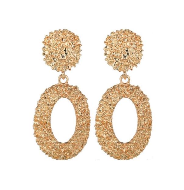 Rizz- Gold Oval Drop Earrings