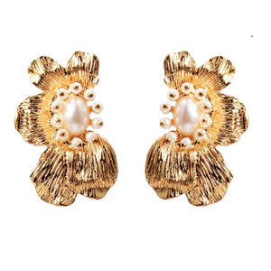 Jacky - Gold Botanical Stud Earrings