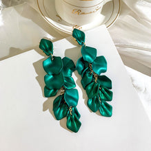 Load image into Gallery viewer, Valentia_BomBon Collections_Floral Collection_Drop Earrings_Fashion_Green
