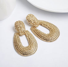 Load image into Gallery viewer, Sofie - Gold Textured Drop Earrings
