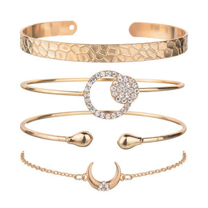 Aylin -  Gold textured Quartet Bracelet