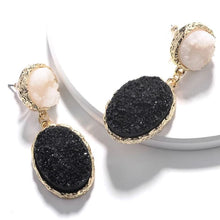 Load image into Gallery viewer, Nova - Oval Druzy Drop Pendant Earring
