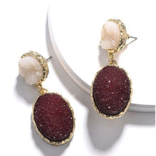 Load image into Gallery viewer, Nova - Oval Druzy Drop Pendant Earring
