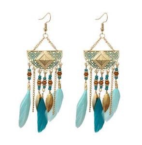 Faye - Bohemian Pearl Tassel Earrings