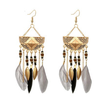 Load image into Gallery viewer, Faye - Bohemian Pearl Tassel Earrings
