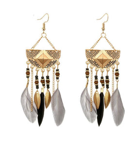 Faye - Bohemian Pearl Tassel Earrings