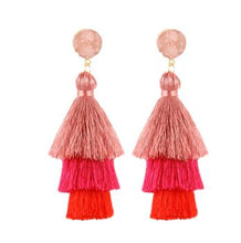 Load image into Gallery viewer, Leyla - Three Tiered Bohemian Tassel Earring*
