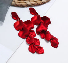 Load image into Gallery viewer, Valentia_BomBon Collections_Floral Collection_Drop Earrings_Fashion_Red
