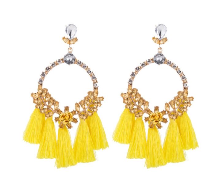 Naomi* - Jeweled Tassel Earring