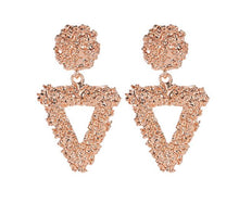 Load image into Gallery viewer, Tera - Triangular Geometric Earring (Rose Gold Edition)
