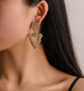 Tera - Triangular Geometric Earring (Rose Gold Edition)