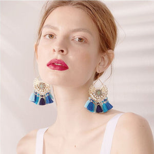 Jessie - Bohemian Pearl Tassel Earrings