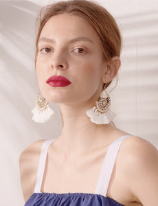 Jessie - Bohemian Pearl Tassel Earrings