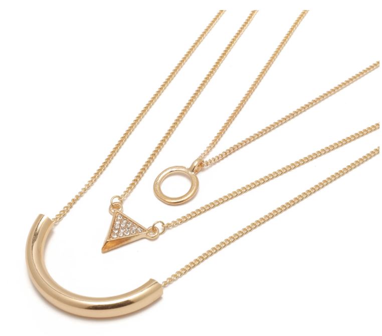 Leah - Trio Layered Gold Necklace