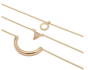 Leah - Trio Layered Gold Necklace