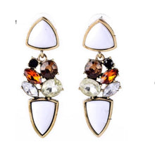 Load image into Gallery viewer, Gracie- White Jeweled Drop Earrings
